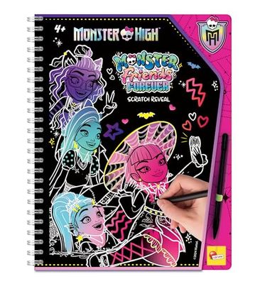 Lisciani, Monster HIGH, Monster High Scratch Book, Monster Friend Forever, for Children from 4 Years, Scratch Discovery, 44 Pages, Includes Scratch Pen, Multicoloured, Gold & Glitter