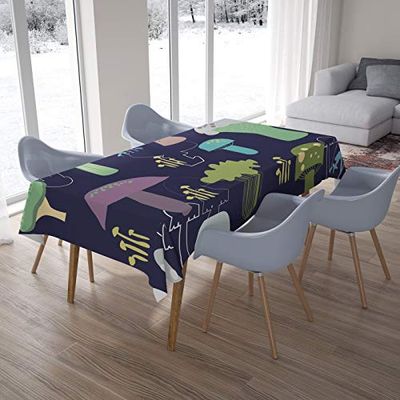 Bonamaison Le Jardin du Lin Kitchen Decoration, Tablecloth, 140 cm x 200 cm, Designed and Manufactured in Turkey