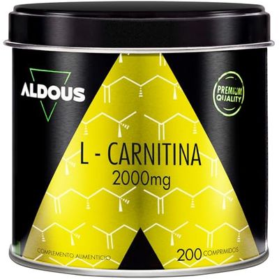 L Carnitine 2000mg - 200 Comprimés Pre Workout - Energie, Résistance et Récupération Musculaire - Haute Dose Extra Fort 2932mg Tartrate de L Carnitine Pure - Vegan, Sans Gluten - ALDOUS