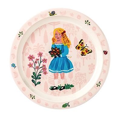 Nathalie Lété NL905BG baby eetbord gouden kopje, roze