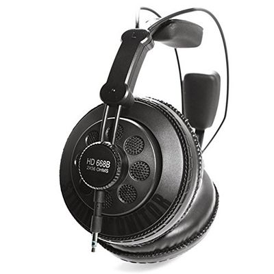 Superlux HD668B dynamiska halvöppna hörlurar, Svart
