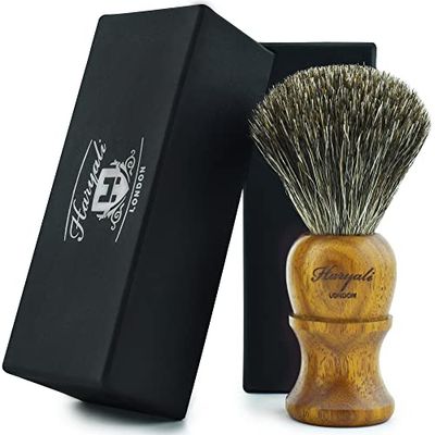 Haryali London NUEVO - 100% BROCHA DE AFEITAR DE PELO DE TEJÓN PURO - Rosa Madera Cepillo De Madera