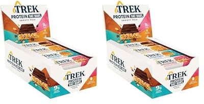 JB's TREK Barres d'Avoine Protéinées | Paquet Assortiment | Végétal | Sans Gluten | Vegan | 16 x 50g Barres | 800g (Lot de 2)