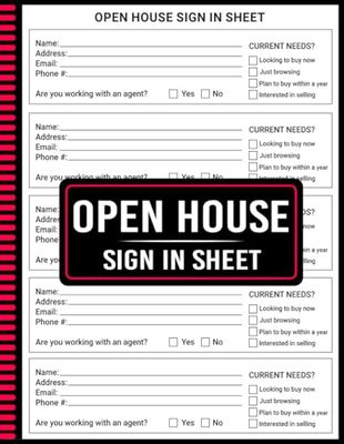 Open House Sign In Sheet: Keep Accurate Visitor Records for Real Estate, Education, and Business Events