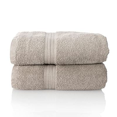 ALCLEAR - Set di asciugamani premium in spugna, disponibili in 6 colori e 5 dimensioni, composto da 2 asciugamani per sauna da 70x200 cm color grigio platino - standard Oeko-Tex 100