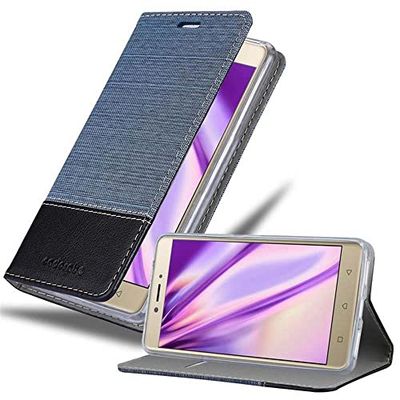 Cadorabo Hoes compatibel met Lenovo K6 NOTE in DONKERBLAUW ZWART - Beschermend etui met magnetische sluiting, standfunctie en kaartvakje