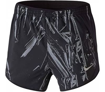 Nike W Nk Tempo LX Short FL Pr, Pantaloncini Sportivi Donna, Black/Black/Reflective Silv, S