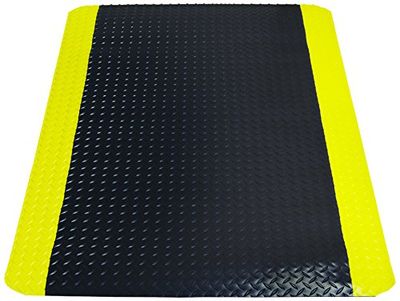 Miltex 12031 Suelo amtte Yoga Deck, 91 x 360 cm, Negro con Lado Rayas Amarillas