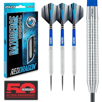 RED DRAGON Razor Edge Original 20 g wolfraam dartset met flights en schachten