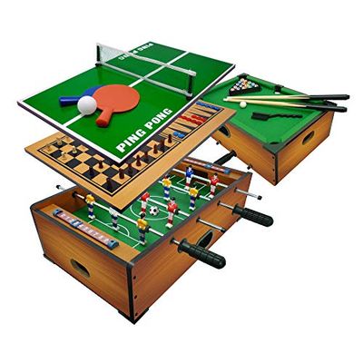 Sport1 Multiplay 6 w 1 stół do gry - piłkarzyki 6 vs 6 drążków dousznych/tenis stołowy/stół bilardowy/szachy/dama i backgammon 51 x 31 x 16 cm