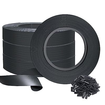 VOUNOT® Tiras de Protección Visual de PVC 300 m x 4.7 cm para Valla de Jardín y Valla de Doble Varilla, Protectora de Privacidad con 600 Clips de Fijación, Negro