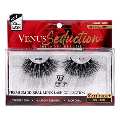 EBIN NEW YORK Venus Seduction 25mm Real Mink 3D Lashes - 004 EROTIC
