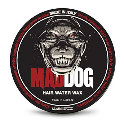 The Goodfellas' Smile Mad Dog Cera/Gel per Capelli (100ml) - Tenuta Estrema a Lunga Durata, Effetto Bagnato Naturale, Formula a Base d'Acqua Leggera, Non Lascia Residui, Made in Italy