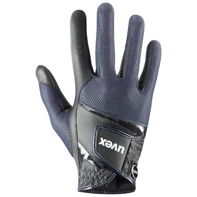 Uvex sumair, guanti da equitazione flessibili unisex, robusti, ventilazione ottimale, black-blue, 10