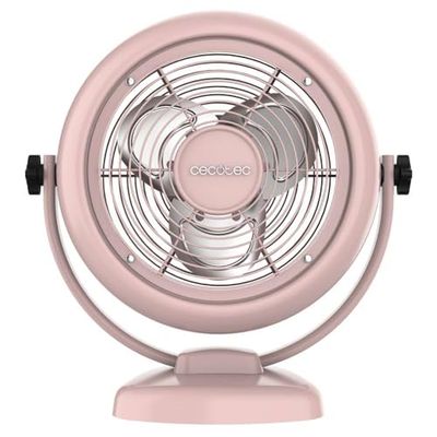 Cecotec Tafelventilator EnergySilence 800 RetroDesk Pink, 20W vermogen, 8 Inch, Verstelbare Kanteling, 3 Aerodynamische Bladen, 2 Snelheden, Robuust en Stabiele Basis