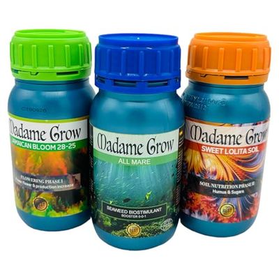 Madame Grow - Concime Naturale per Crescita e Fioritura - Formula Concentrata per Diverse Varietà di Semi - 3 x 250ml