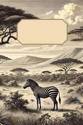 Notizbuch Zebra - 150 Seiten DIN A5+ Liniert: Elegantes Vintage Notizbuch - Stil: Kupferstich Tagebuch