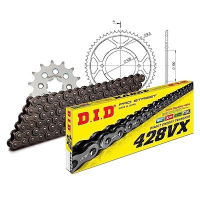 Kettingset DID staal 428VX / 136 eindeloos voor Beta RR LC Enduro Motard 125 cc Bj. 2011-2016