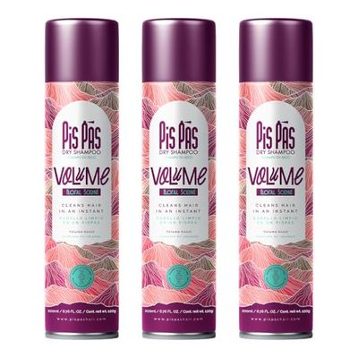 PisPás Pack di Shampoo Secco Volume – Set da 3 Unità per Donare Volume e Rinfrescare Istantaneamente i Capelli, Perfetto per un Uso Quotidiano