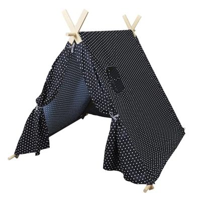 HOME DECO KIDS RG9229 tent, marineblauw, 115 x 108 x 105 cm, voor kinderen, slaapkamer, meubels, textiel, polyester, donkergrijs/wit, 105 x 115 x 116 cm