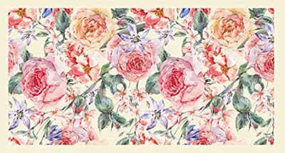 Doge Milano Chemin de cuisine, 100% Made in Italy, Tapis résistant aux taches avec impression numérique, Tapis antidérapant et lavable, Modèle Fleurs - Benedicto, cm 100x52
