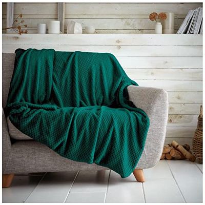 GC GAVENO CAVAILIA Coperte in pile di lusso, calde e accoglienti per divani, coperta soffice per letto, verde, 150 x 200 cm