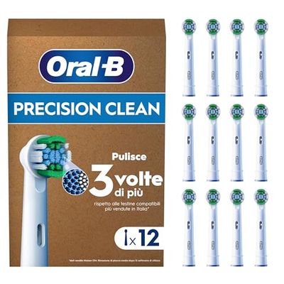 Oral-B Testine Di Ricambio per Spazzolino Elettrico, 12 Testine Pro Precision Clean, Confezione Adatta Alla Buca Delle Lettere