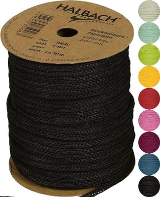 Halbach Seidenbänder Tubo di carta premium | Larghezza: 4 mm Lunghezza: 30 m | Filato tubolare riempito e resistente agli strappi, filo di carta per targhette per nome della cameretta o per fai da te,