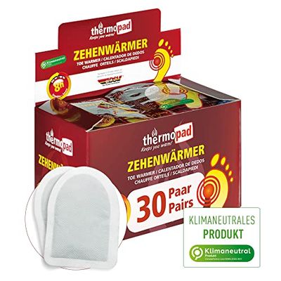 THERMOPAD Aquecedores de dedos - 30 pares - calor natural até 8 horas - para todos os sapatos - ativado pelo ar imediatamente