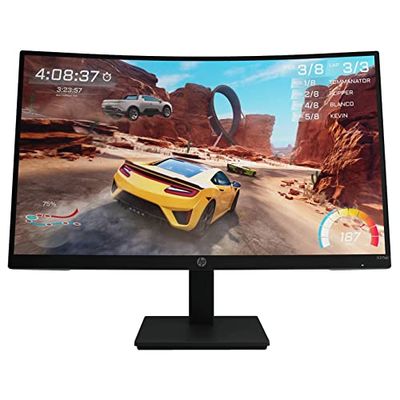 HP X27qc – Monitor Gaming de 27" Quad HD (2560 x 1440 a 165Hz, VA, Curvatura 1500R, 16:9, 1ms, HDMI, Low Blue Light, Antirreflectante, AMD Freesync Premium, Compatible con Consolas) Negro