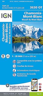 3630OT Chamonix massif du mt blanc: 1:25000