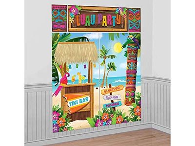 amscan Tiki Scene Setter väggdekorationssats – 5 st, flerfärgad