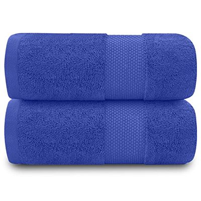 Gaveno Cavailia Egyptisk bomull tjock absorberande 700 GSM Miami badlakan [förpackning med 2 kungsblå (90 x 140 cm)