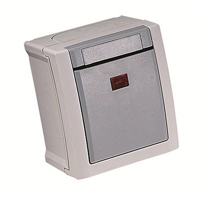 Viko Interrupteur de contrôle pour pièces humides Pacific gris 90591023-DE
