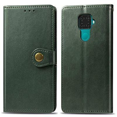 Carcasa de telefono for Huawei Mate 30 Lite/Nova 5i Pro Hebilla de Cuero de Color sólido Retro Funda de Cuero for protección del teléfono móvil con Marco de Fotos y Ranura for Tarjeta y función de b
