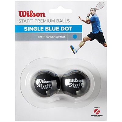 Wilson Ball Staff Bola de Squash, 2 unidades, unissexo, azul preto, preto, 2 bolas