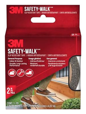 3M Safety-Walk Ruban antidérapant 610B-R2X180, Multi-usages, Intérieur et Extérieur, Noir, 50,8 mm x 4,57 m, 1 rouleau/paquet