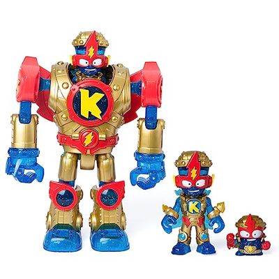 SUPERTHINGS Superbot Kazoom Power Golden Armor – Articulated Kazoom Power Robot equipped with golden armor and combat accessories. Includes 1 exclusive Kazoom Kid and 1 exclusive hero SuperThing