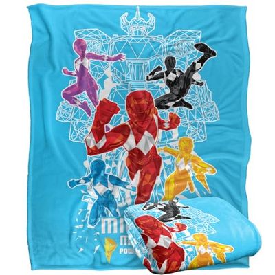 Power Rangers Blanket, 152 x 127 cm Polygon Blast Silky Touch Super Soft Throw Blanket