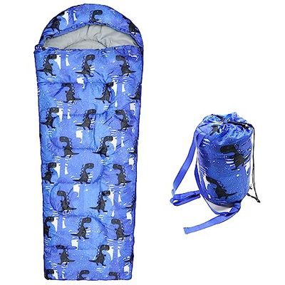 Slaapzakken voor kinderen, campingslaapzakken met draagtas, compacte slaapzak voor wandelen, backpacken, 3 seizoenen, warm en koel weer, lichtgewicht waterdichte buitenreizen voor jongens en meisjes