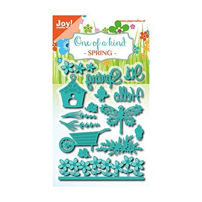 Joy!Crafts Cutting and Embossing Stencil-Set Spring-15 Pieces, Metal, Silver, 13.6 x 9.75 x 0.02 cm