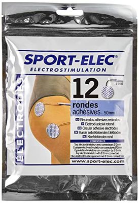 SPORT-ELEC Volwassenen ronde elektroden 12 met geleidende demper, 3528070000074