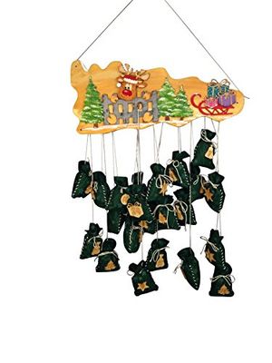 Petra's Bastel-News pysselset för Adventskalender ren med tång inklusive trädelar, graverade Adventskalendernummer, trä, träfärger, 45 x 35 x 10 cm