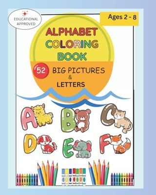 Alphabet Coloring Book: 52 Big Pictures & Letters