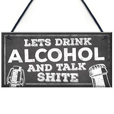 RED OCEAN Novelty Funny Alcohol Sign Gin Vodka Beer Gift Friend Man Cave Home Bar Plaque Gift For Him