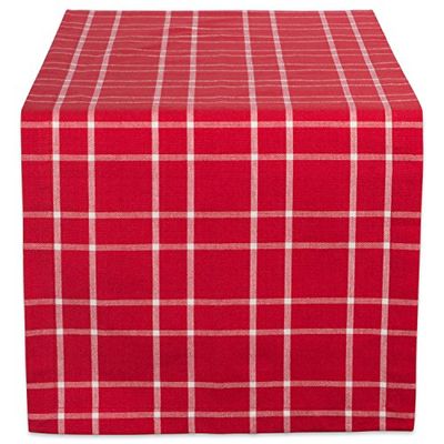 DII Quadros de Natal de bagas de azevinho, cozinha caminhos de mesa, algodão, vermelho, Holiday Table Runner 14 x 72