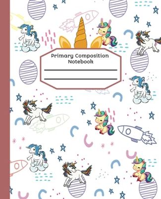 Unicorn Magic: Primary Writing Journal for Kids Grades K-2 - Half Page Ruled Composition Notebook