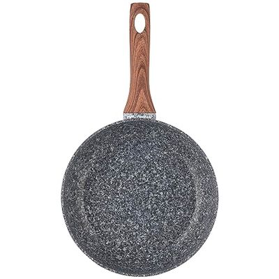 Florina - Poêle en Aluminium MASTER I Diamètre de 24 cm I Poignée Soft-Touch Imitation Bois I Poêle Antiadhésive Universelle I Adaptée pour Plaque à Induction, Gazinière et Plaque Électrique