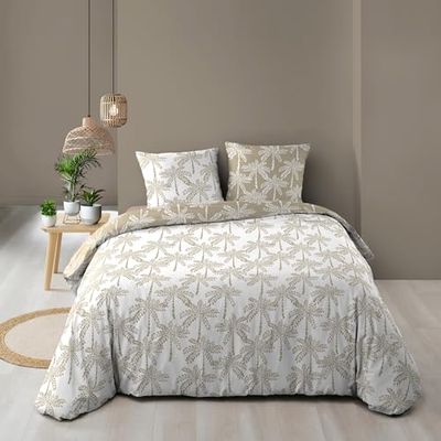 Douceur d'Intérieur, Oliana 3-Piece Reversible Bedding Set (240 x 220 cm) - 100% Cotton