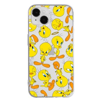 ERT GROUP mobiltelefonfodral för Iphone 14 PLUS originalt och officiellt licensierat Looney Tunes mönster Tweety 010 optimalt anpassad till formen på mobiltelefonen, gedeeltelijk transparant